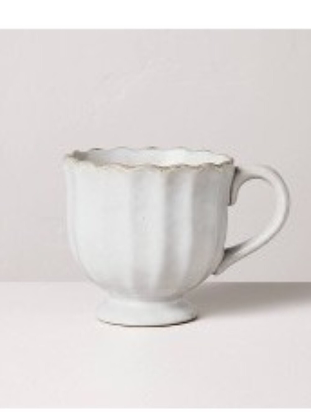 Hearth & Hand Magnolia 12oz Scalloped Edge Ceramic Mug with Foot Sour Cream